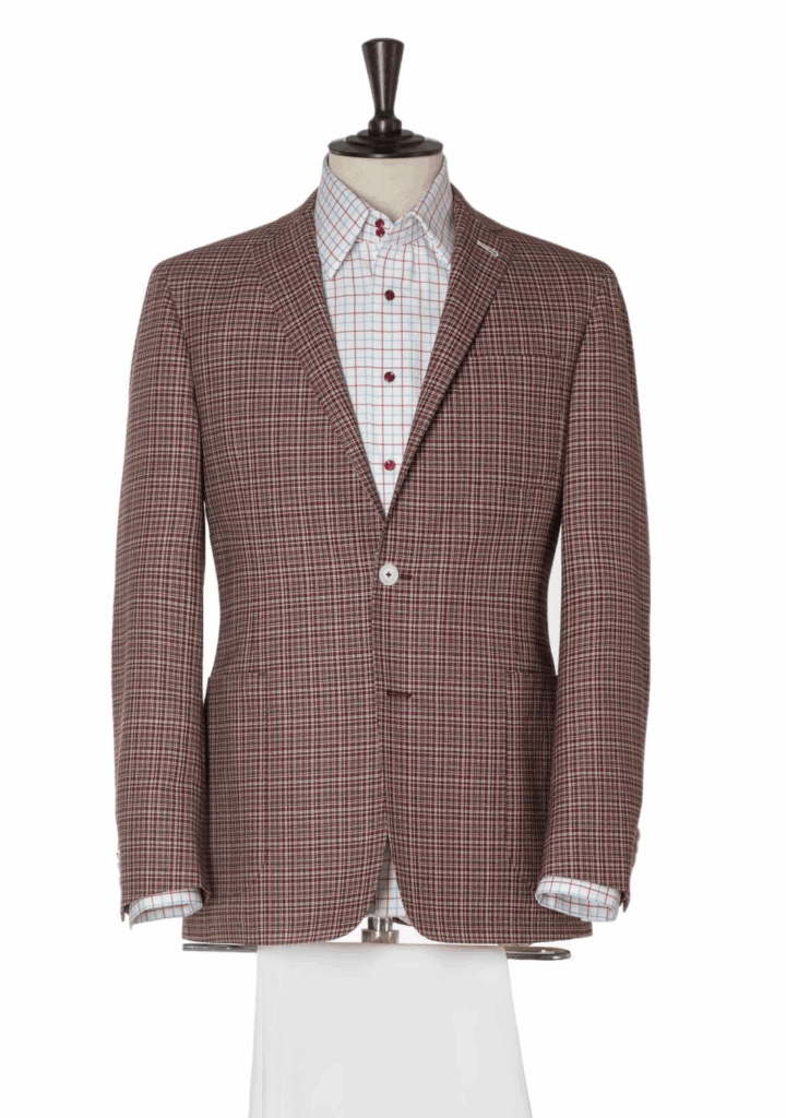 Veste à carreaux sur-mesure civil, Élégance Tailleur Metz.